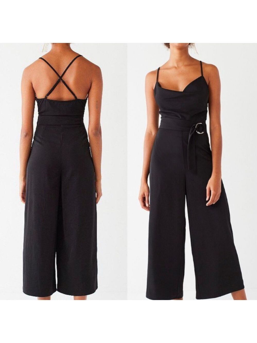 Urban Outfitters Wide Leg O Ring Black Pantsuit Size 2